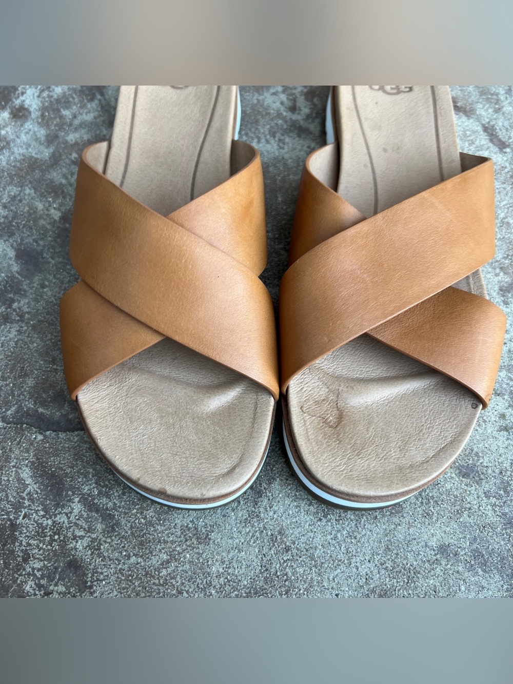 UGG Kari Women's Tan Crossband Slide Sandals - Comfortable Slip-Ons Sz 7.5 - Picture 7 of 13